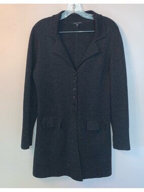 Eileen Fisher Grey Cardigan Sweater Classic Design L